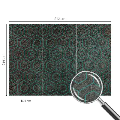 Selbstklebende Fototapete fürs Wohnzimmer mit geometrischem Muster