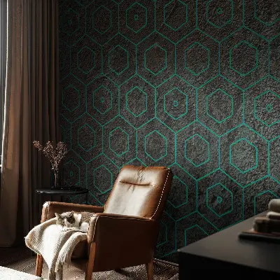 Selbstklebende Fototapete fürs Wohnzimmer mit geometrischem Muster