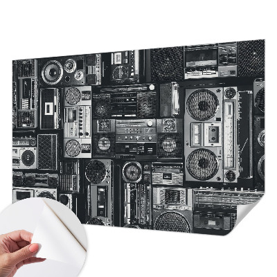 Selbstklebende Fototapete fürs Schlafzimmer mit Retro-Radio-Motiv