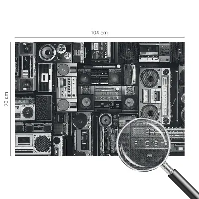 Selbstklebende Fototapete fürs Schlafzimmer mit Retro-Radio-Motiv