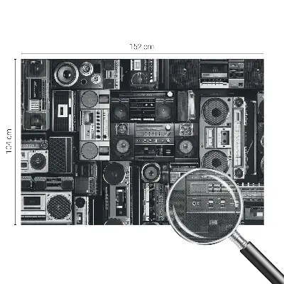 Selbstklebende Fototapete fürs Schlafzimmer mit Retro-Radio-Motiv