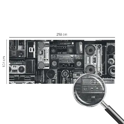 Selbstklebende Fototapete fürs Schlafzimmer mit Retro-Radio-Motiv