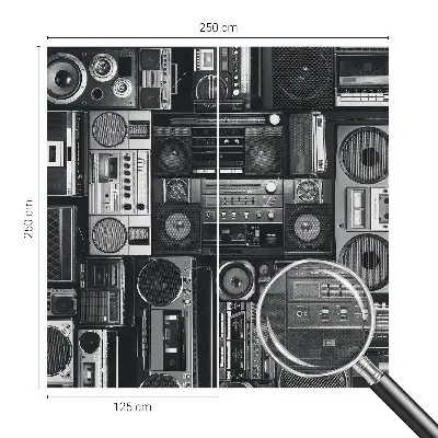 Selbstklebende Fototapete fürs Schlafzimmer mit Retro-Radio-Motiv