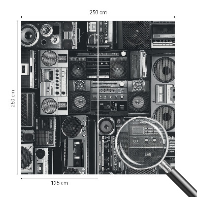 Selbstklebende Fototapete fürs Schlafzimmer Retro-Radio