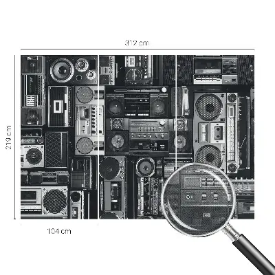 Selbstklebende Fototapete fürs Schlafzimmer mit Retro-Radio-Motiv