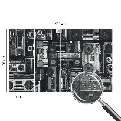 Selbstklebende Fototapete fürs Schlafzimmer mit Retro-Radio-Motiv