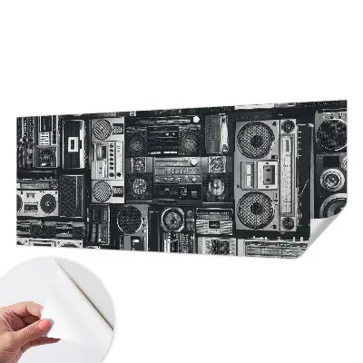 Selbstklebende Fototapete fürs Schlafzimmer mit Retro-Radio-Motiv