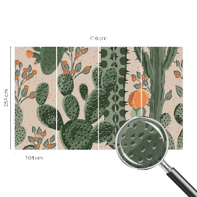 Fototapete in 3D-Optik Grüne Kakteen