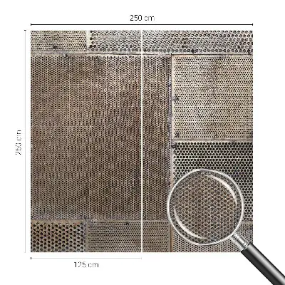 Selbstklebende Fototapete fürs Wohnzimmer mit metallischem Muster