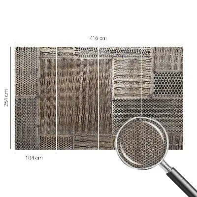Selbstklebende Fototapete fürs Wohnzimmer mit metallischem Muster