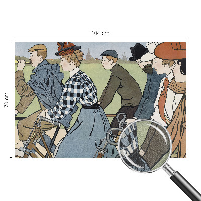 18D-Fototapete fürs Wohnzimmer mit Vintage-Motiv eines Radfahrers