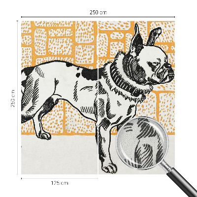 18D-Fototapete fürs Schlafzimmer mit Retro-Hund-Motiv