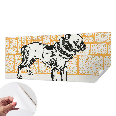 18D-Fototapete fürs Schlafzimmer mit Retro-Hund-Motiv