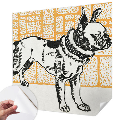 18D-Fototapete fürs Schlafzimmer mit Retro-Hund-Motiv