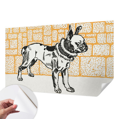 18D-Fototapete fürs Schlafzimmer mit Retro-Hund-Motiv
