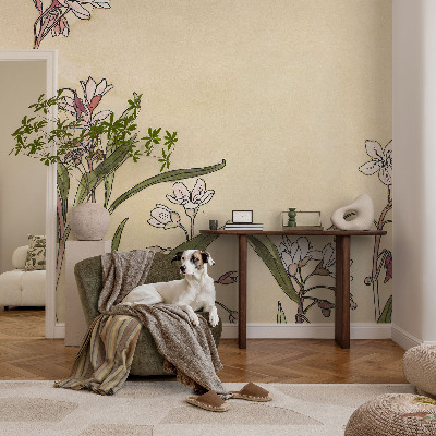 Moderne Fototapete nach Maß Florale Eleganz