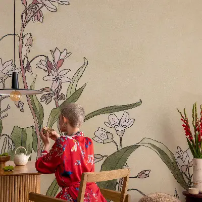 Moderne Fototapete nach Maß mit floralem Motiv in eleganter Ausführung