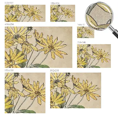 Motivtape­te fürs Wohnzimmer mit Aquarellblumen