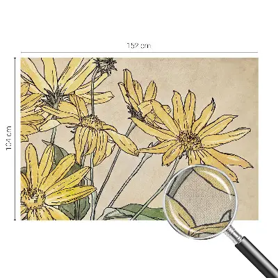 Motivtape­te fürs Wohnzimmer mit Aquarellblumen