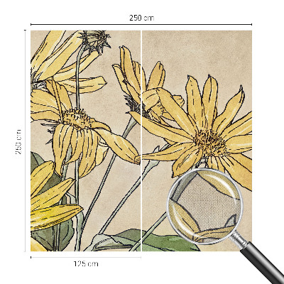 Motivtapete fürs Wohnzimmer Aquarellblumen