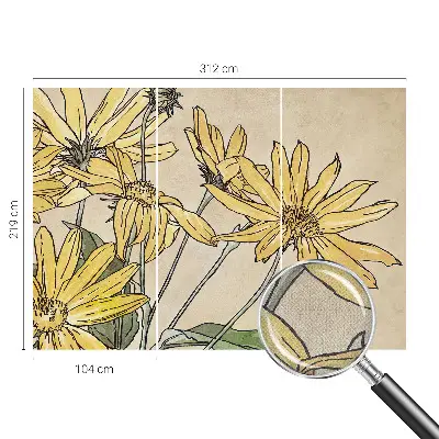 Motivtape­te fürs Wohnzimmer mit Aquarellblumen