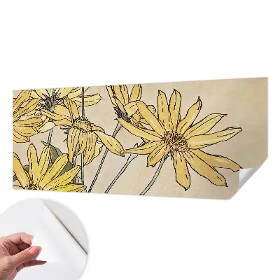 Motivtape­te fürs Wohnzimmer mit Aquarellblumen