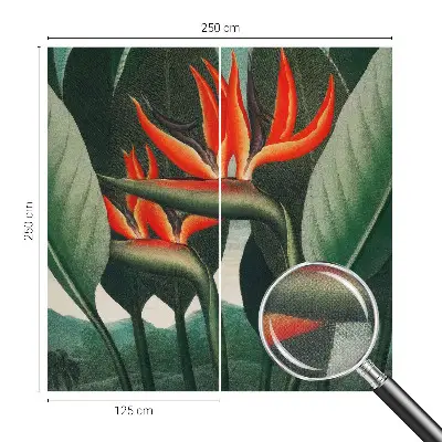 Selbstklebende Fototapete mit einem Motiv exotischer Blumen