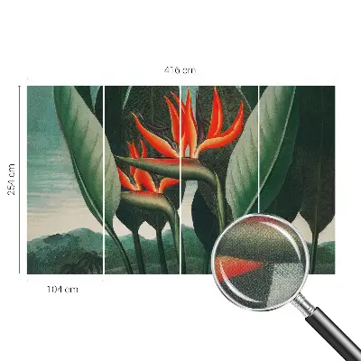 Selbstklebende Fototapete mit einem Motiv exotischer Blumen