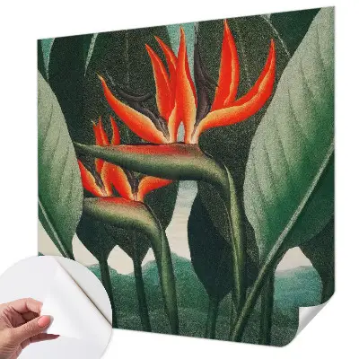 Selbstklebende Fototapete mit einem Motiv exotischer Blumen