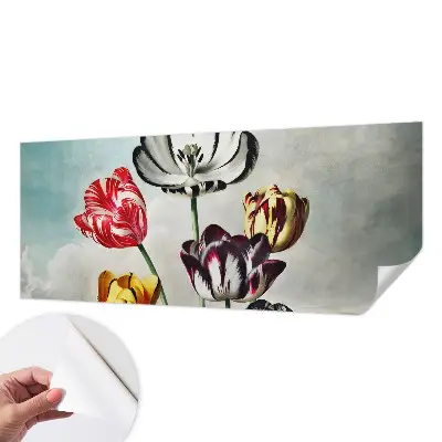 Hochwertige Bildtapete mit bunten Tulpen