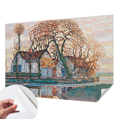 Fototapete in 3D-Optik mit idyllischer Landschaft als Motiv