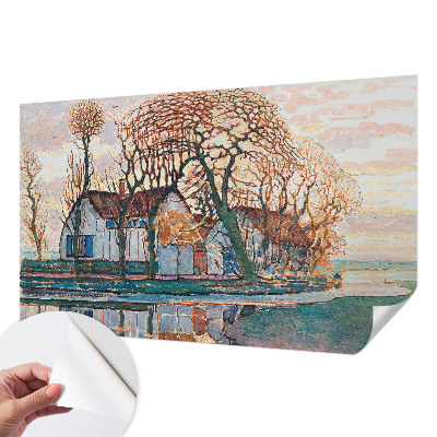 Fototapete in 3D-Optik mit idyllischer Landschaft als Motiv