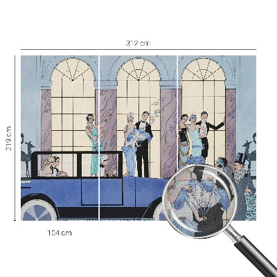 19D-Fototapete im Art‑Deco‑Stil