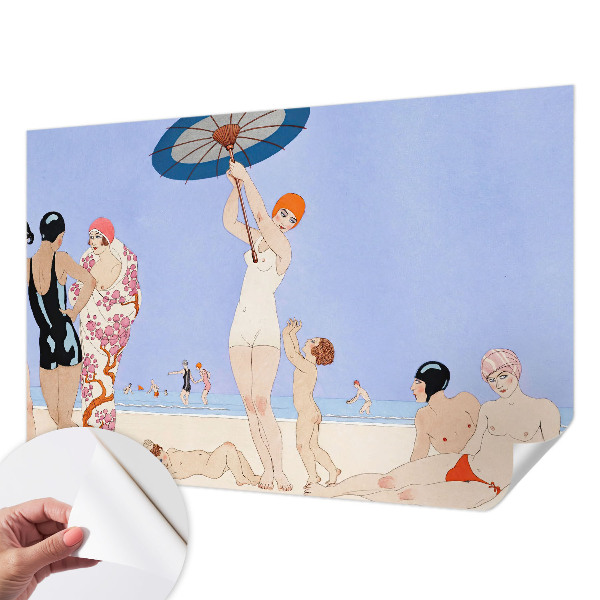 19D-Fototapete fürs Schlafzimmer mit Retro-Strandmotiv