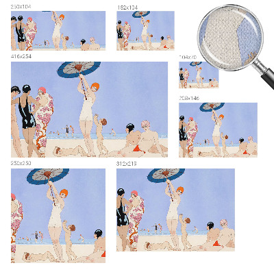 19D-Fototapete fürs Schlafzimmer mit Retro-Strandmotiv