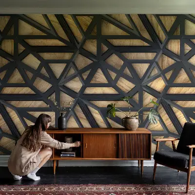Moderne Fototapete nach Maß mit geometrischem Verbindungsmotiv