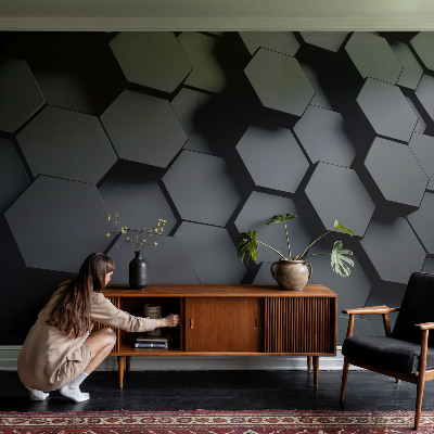 Motivtapete nach Maß 3D-Sechsecke