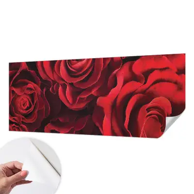 Selbstklebende Fototapete mit rotem Rosenmotiv