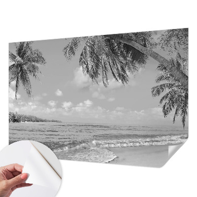 Selbstklebende Fototapete fürs Wohnzimmer mit tropischem Paradies-Motiv