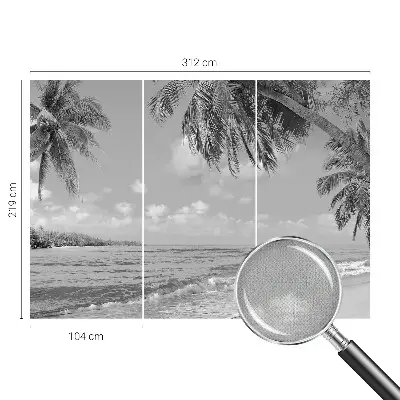Selbstklebende Fototapete fürs Wohnzimmer mit tropischem Paradies-Motiv