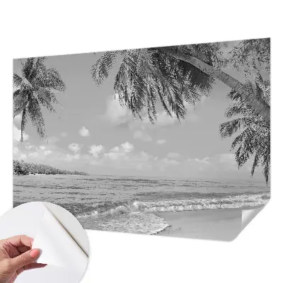 Selbstklebende Fototapete fürs Wohnzimmer mit tropischem Paradies-Motiv