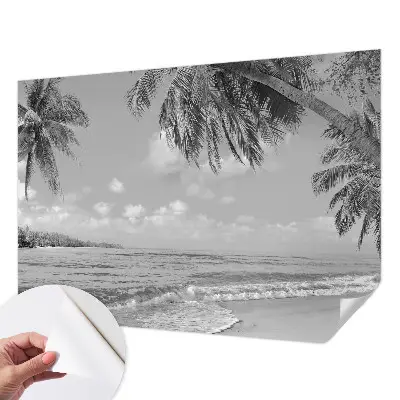 Selbstklebende Fototapete fürs Wohnzimmer mit tropischem Paradies-Motiv