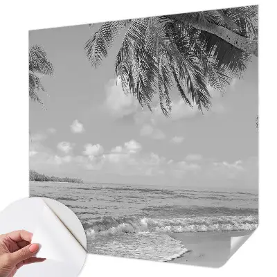 Selbstklebende Fototapete fürs Wohnzimmer mit tropischem Paradies-Motiv