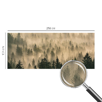 20D-Fototapete fürs Wohnzimmer mit Waldnebel-Motiv