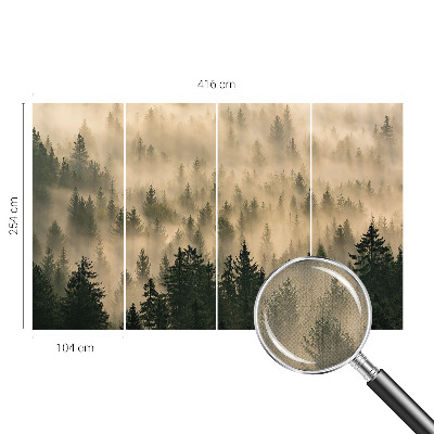 20D-Fototapete fürs Wohnzimmer mit Waldnebel-Motiv