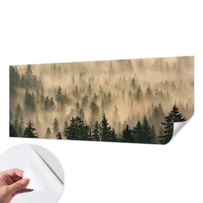 20D-Fototapete fürs Wohnzimmer mit Waldnebel-Motiv