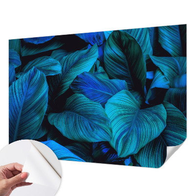 Selbstklebende Fototapete fürs Kinderzimmer Blaue Blätter