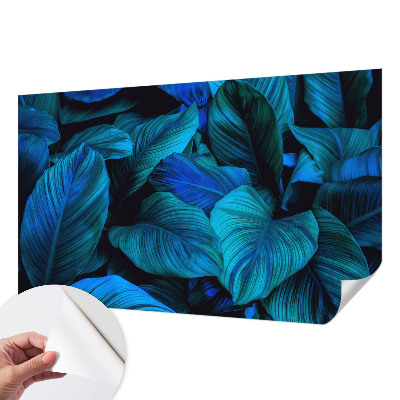 Selbstklebende Fototapete fürs Kinderzimmer Blaue Blätter