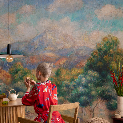 20D-Fototapete fürs Schlafzimmer mit einer Berglandschaft als Motiv