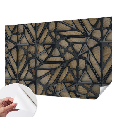 Hochwertige Bildtapete mit Holznetz-Motiv